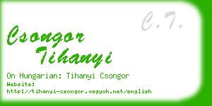 csongor tihanyi business card